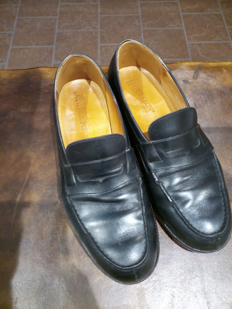 ジェイエムウエストン　靴修理　カウンターライニング、カカト、ハーフソール