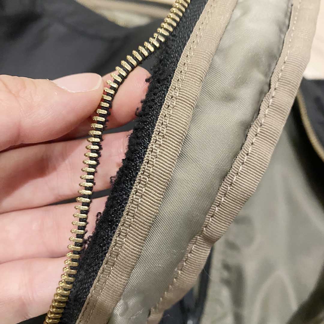 ポーターリュックのファスナー交換